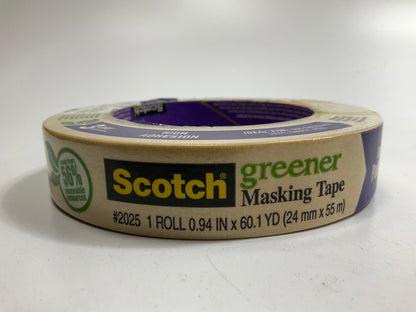 (10) Rolls - 3M 2025 Scotch Greener Masking Tape, Each Roll Is 0.94'' X 60 Yards