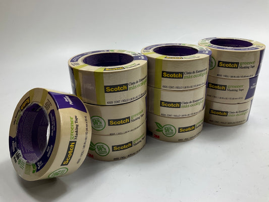 (10) Rolls - 3M 2025 Scotch Greener Masking Tape, Each Roll Is 1.88'' X 60 Yards