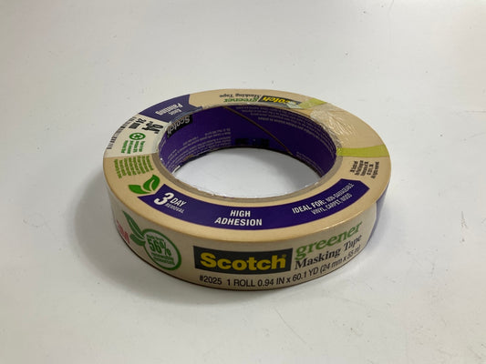 3M 2025 Scotch Greener Masking Tape, 1 Roll Of 0.94'' X 60 Yards