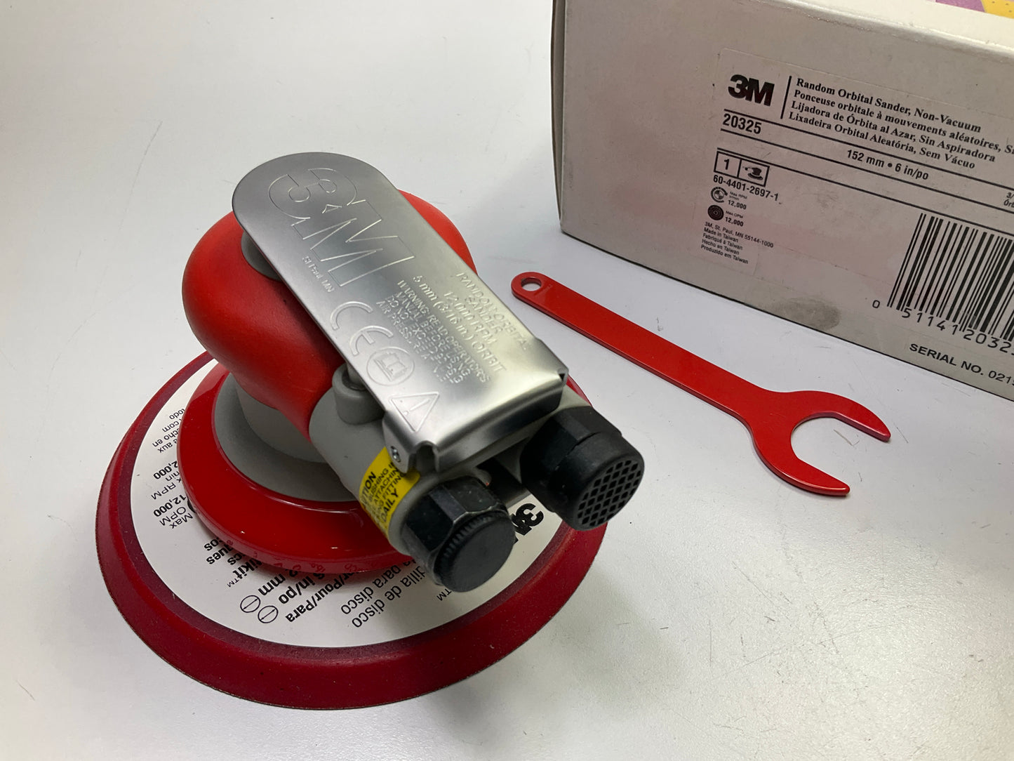 3M 20325 Random Orbital Sander, 6'' Non-Vacuum, 3/16'' Orbit