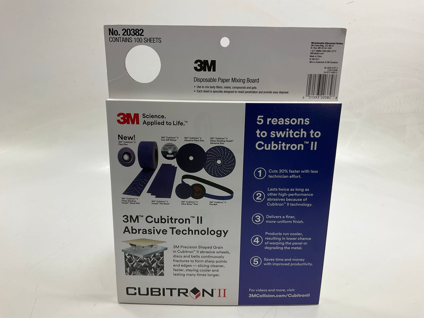 3M 20382 Disposable Paper Mixing Board 10'' X 10'' X 100 Sheets