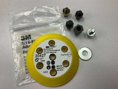 3M 20427 Automotive Hookit Clean Sanding Disc Pad Kit, 3'' X 1/2