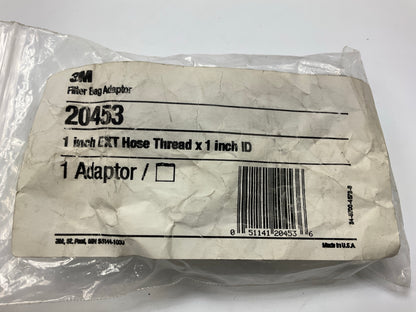 3M 20453 Filter Bag Adapter Tube, 1 In External Hose Thread X 1 In ID