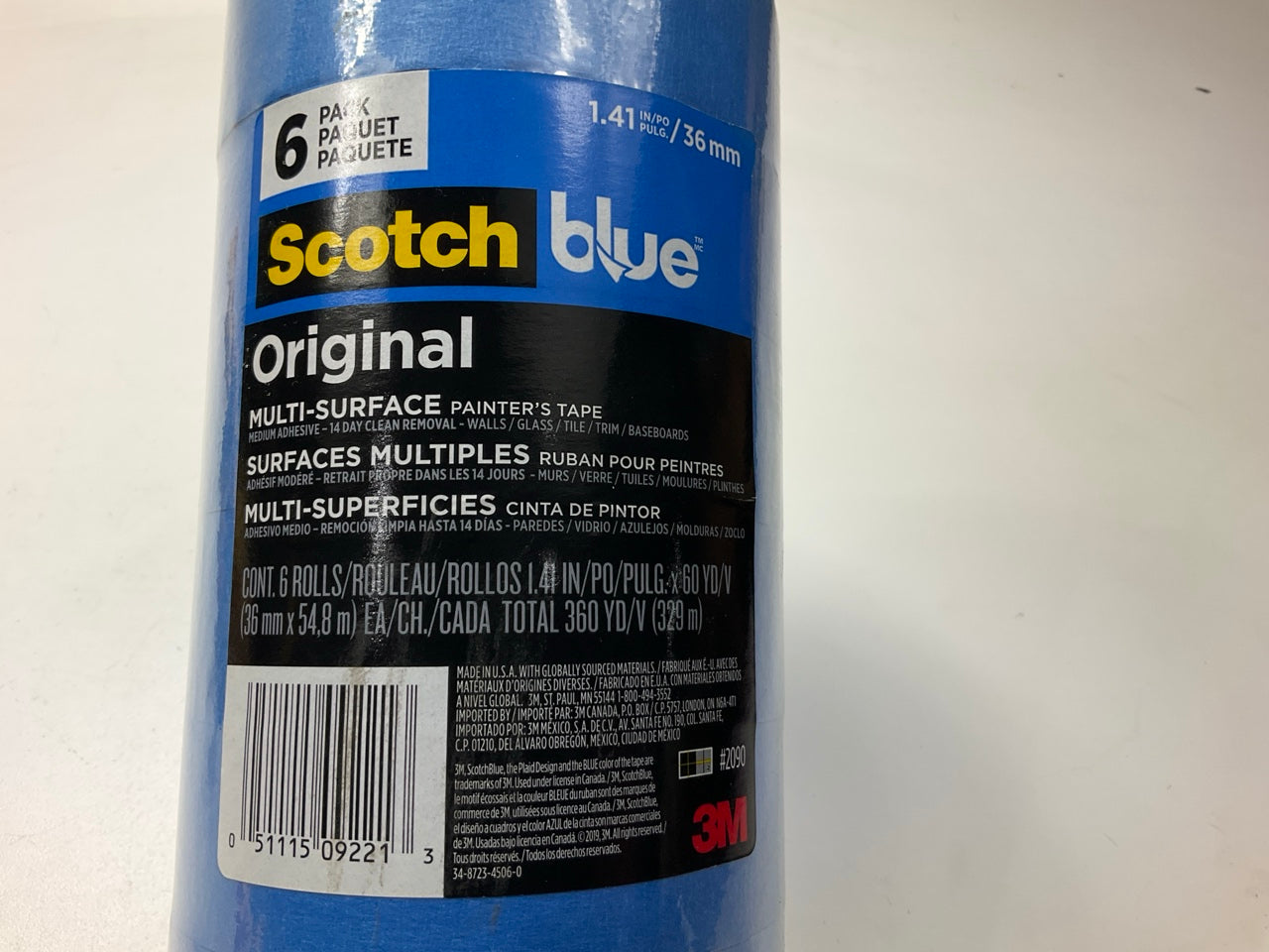 (6) Rolls - 3M 2090 Scotch Blue Multi-Purpose Painter's Tape, 1.41'' X 60-Yard