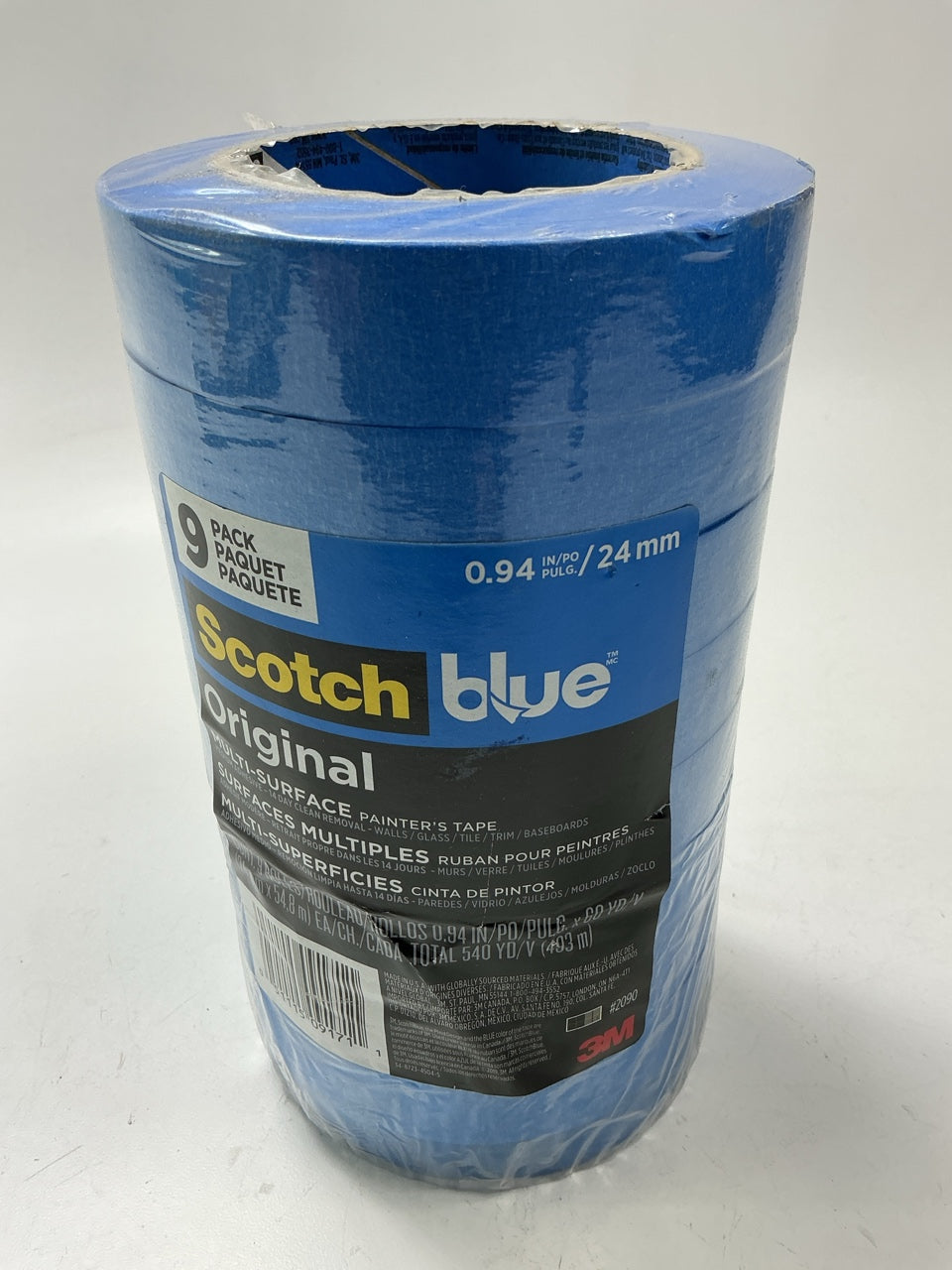 (9) Rolls - 3M Scotch 2090 Blue Painters Tape, 1'' X 60 Yards. (Blue) 0.94''x60'