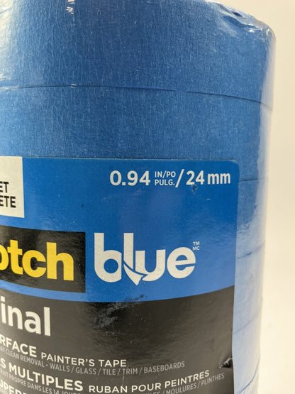 (9) Rolls - 3M Scotch 2090 Blue Painters Tape, 1'' X 60 Yards. (Blue) 0.94''x60'