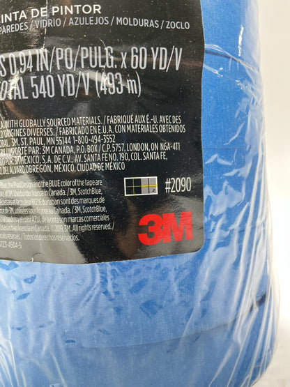 (9) Rolls - 3M Scotch 2090 Blue Painters Tape, 1'' X 60 Yards. (Blue) 0.94''x60'