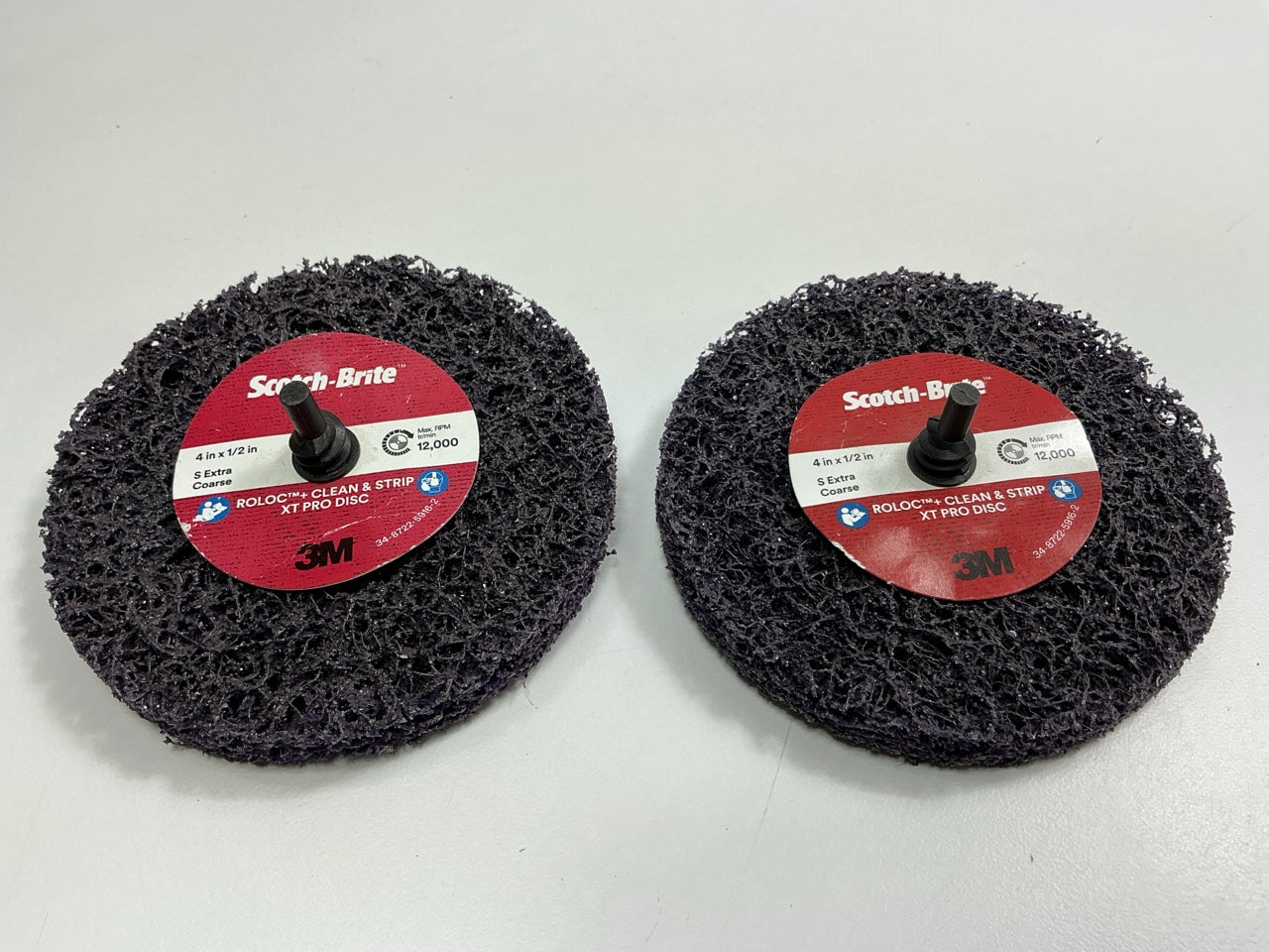 (2) 3M 21552 Roloc+ Clean And Strip XT Disc, 4 Inch X 1/2 Inch, Replaces 07470