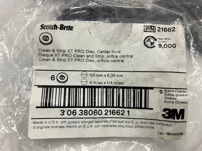 3M 21662 XO-DC Clean & Strip Extra Coarse Grade 4'' XT Pro Disc, 4 / Pack