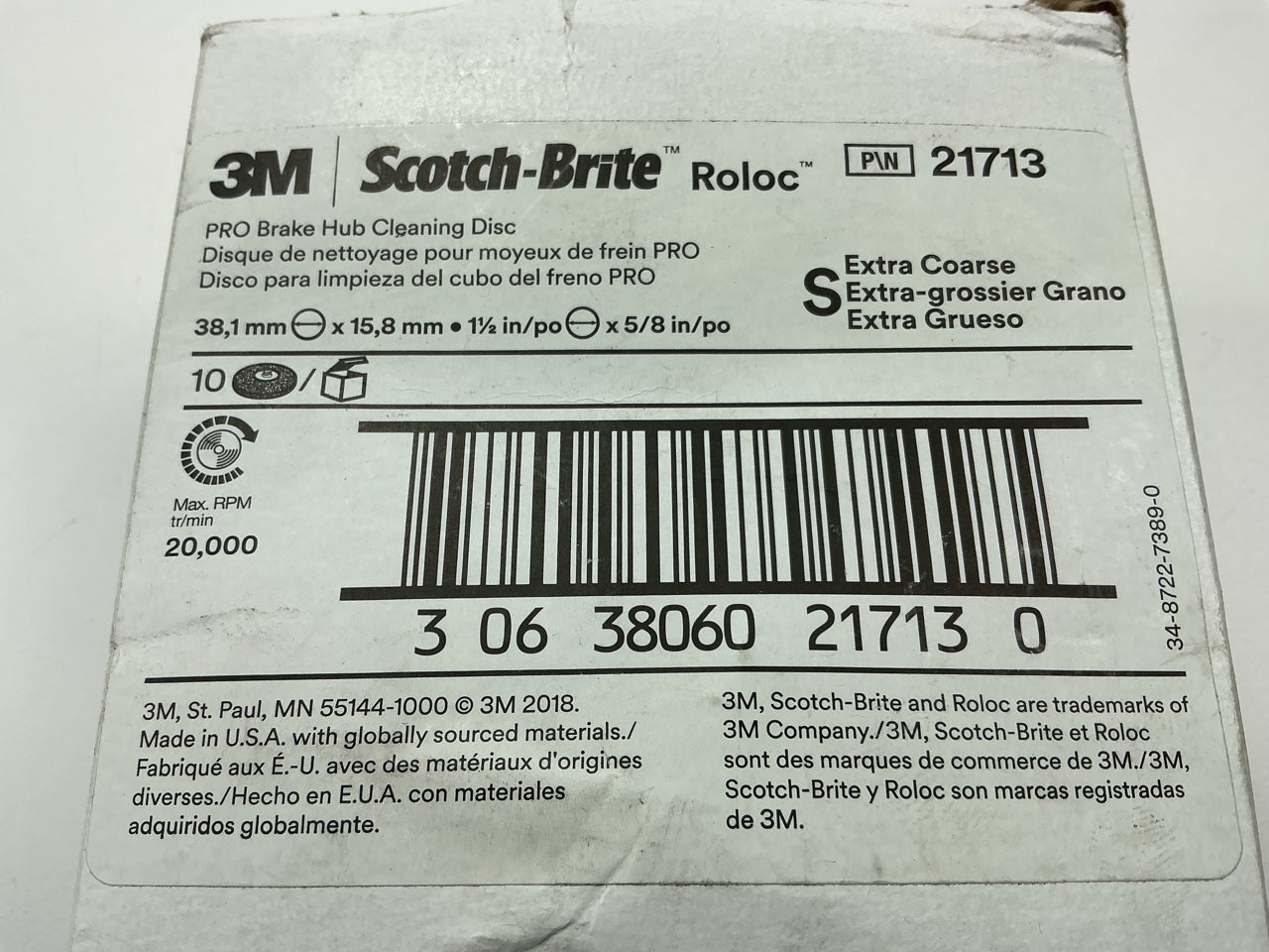(5) 3M 21713 Scotch-brite Roloc Pro Brake Hub Cleaning Disc, 1-1/2 In X 5/8 In