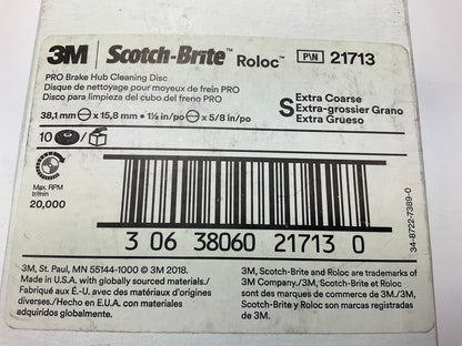 (9) 3M 21713 Scotch-brite Roloc Pro Brake Hub Cleaning Discs, 1-1/2'' X 5/8''