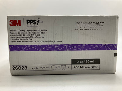 3M 26028 PPS 2.0 Spray Gun Cup, Lids And Liners Kit, 3oz/90mL, 200 Micron Filter