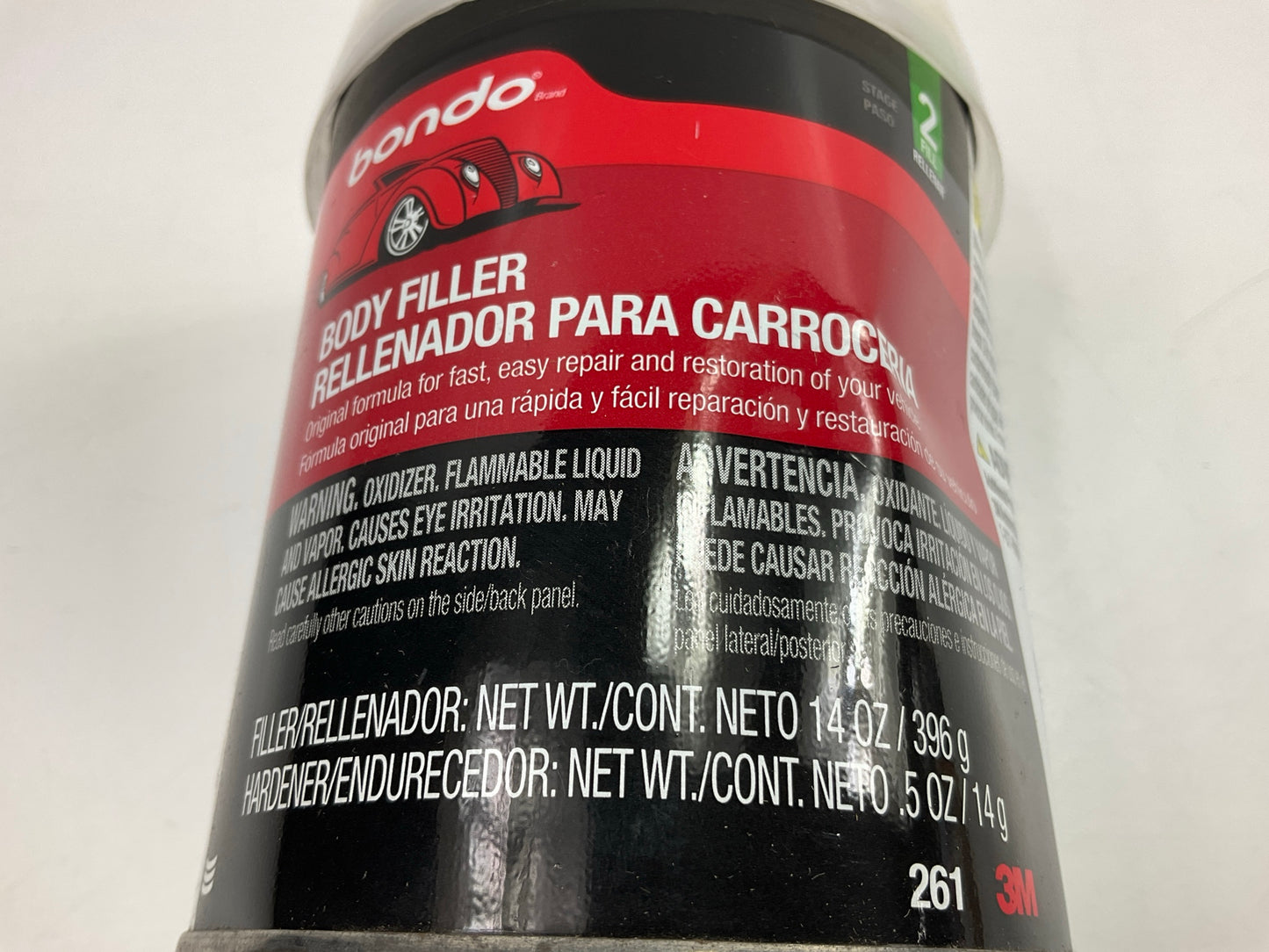 Small Dent - 3M 261 Bondo Body Filler, Original Formula Fast, Easy Repair