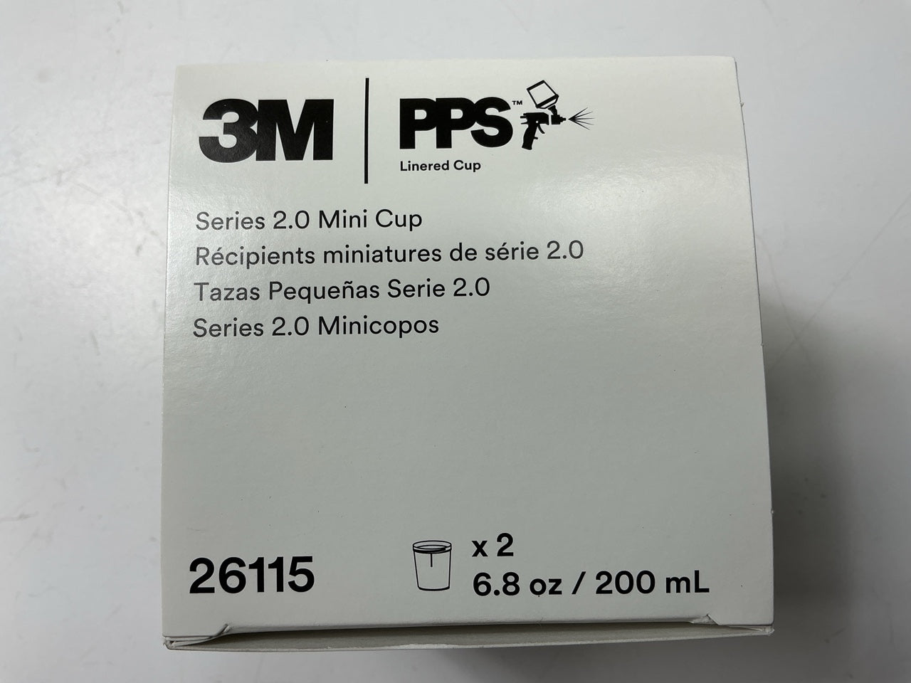 3M 26115 Spray Gun Cup, 6.8 Fl. Oz. Capacity, 2 / Pack