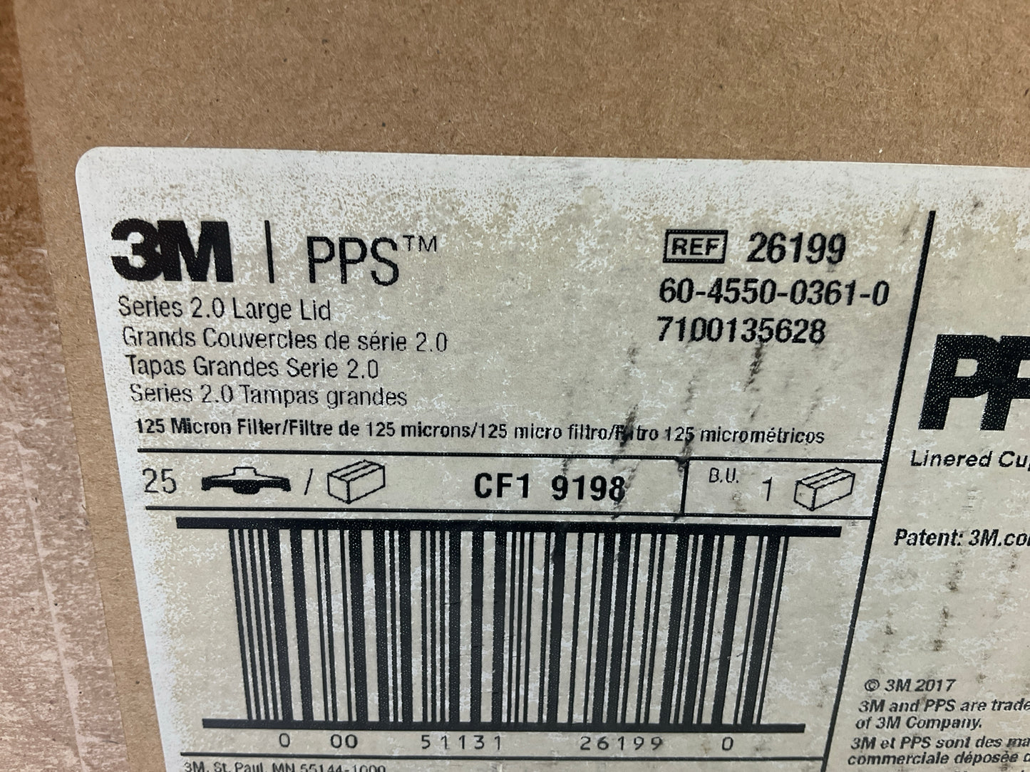 3M 26199 PPS 2.0 Spray Gun Cup Disposable Lids, 25 / Pack