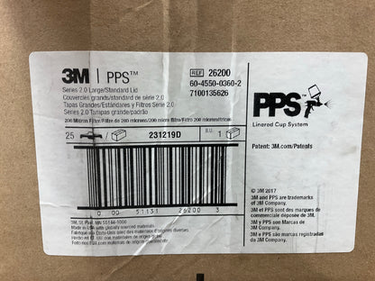 3M PPS 26200 2.0 Spray Gun Cup Disposable Cup Lid Standard/ Large 25/Box