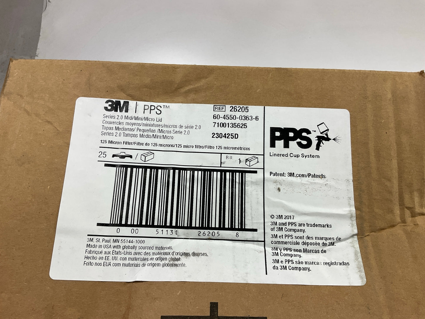3M 26205 PPS Series 2.0 Lids, Midi/Mini/Micro, 125 Micron Filter, 25 Lids