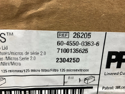 3M 26205 PPS Series 2.0 Lids, Midi/Mini/Micro, 125 Micron Filter, 25 Lids