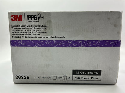 INCOMPLETE 3M 26325 PPS 2.0 Spray Cup System Kit, Large, 28 OZ 125-Micron Filter