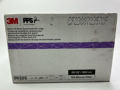 3M 26325 PPS 2.0 Spray Gun Cup, Lids &Liners Kit, Large, 28 Ounces, 125-Micron