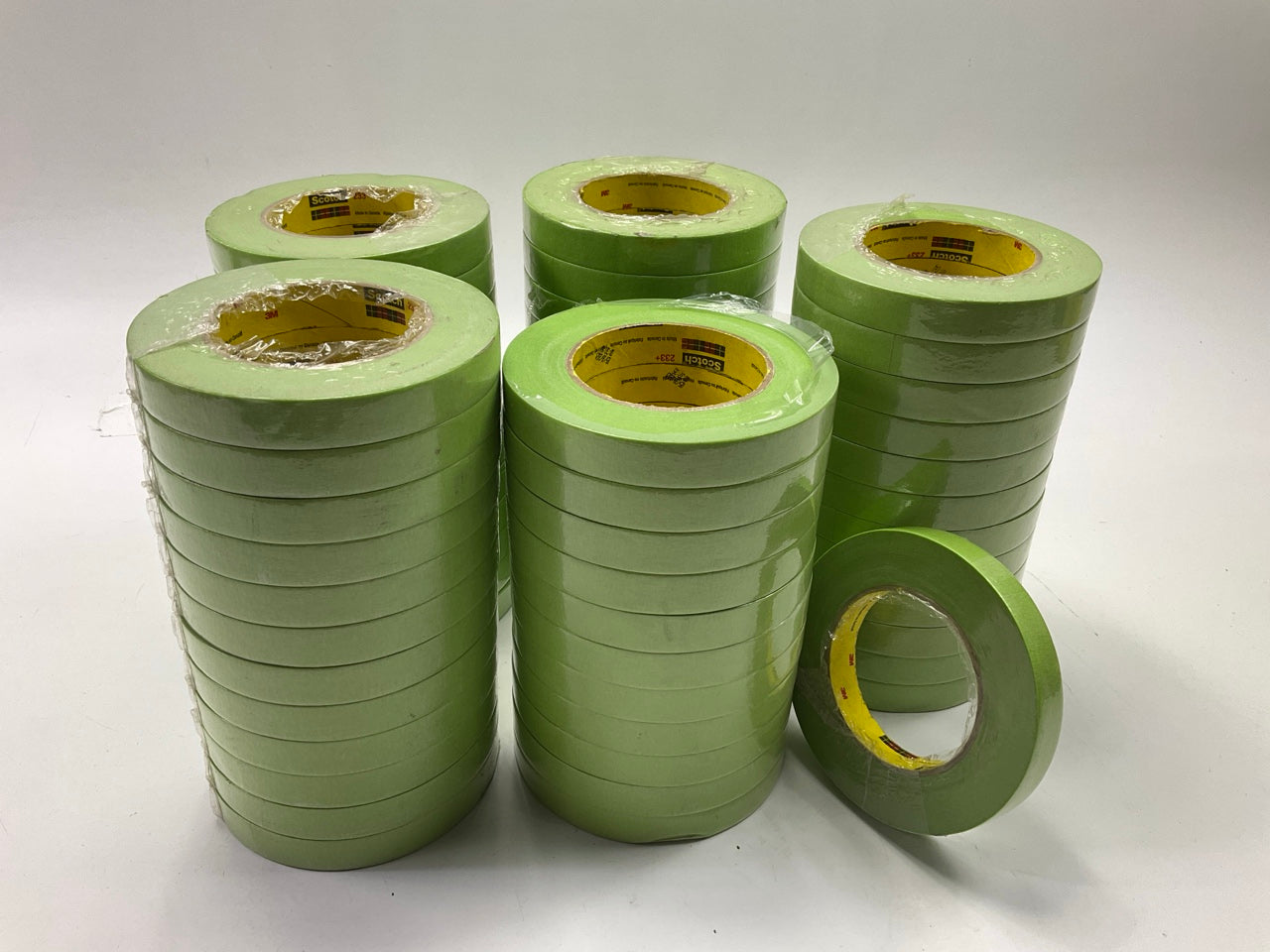 (60 Rolls) 3M 26334 Scotch Performance 233+ 18mm 3/4'' X 55yd Green Masking Tape