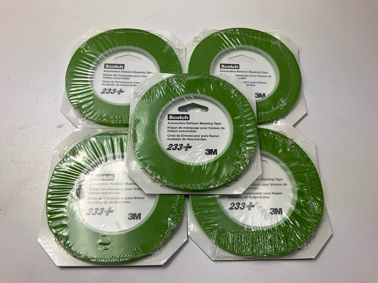 (5) 3M 26344 Automotive Refinish Masking Tape 233+ (6mm X 55m) Green