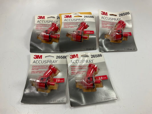 (5) 3M 26586 Accuspray Paint Spray Gun Nozzle Refill For PPS 2.0, 2 Mm, Red
