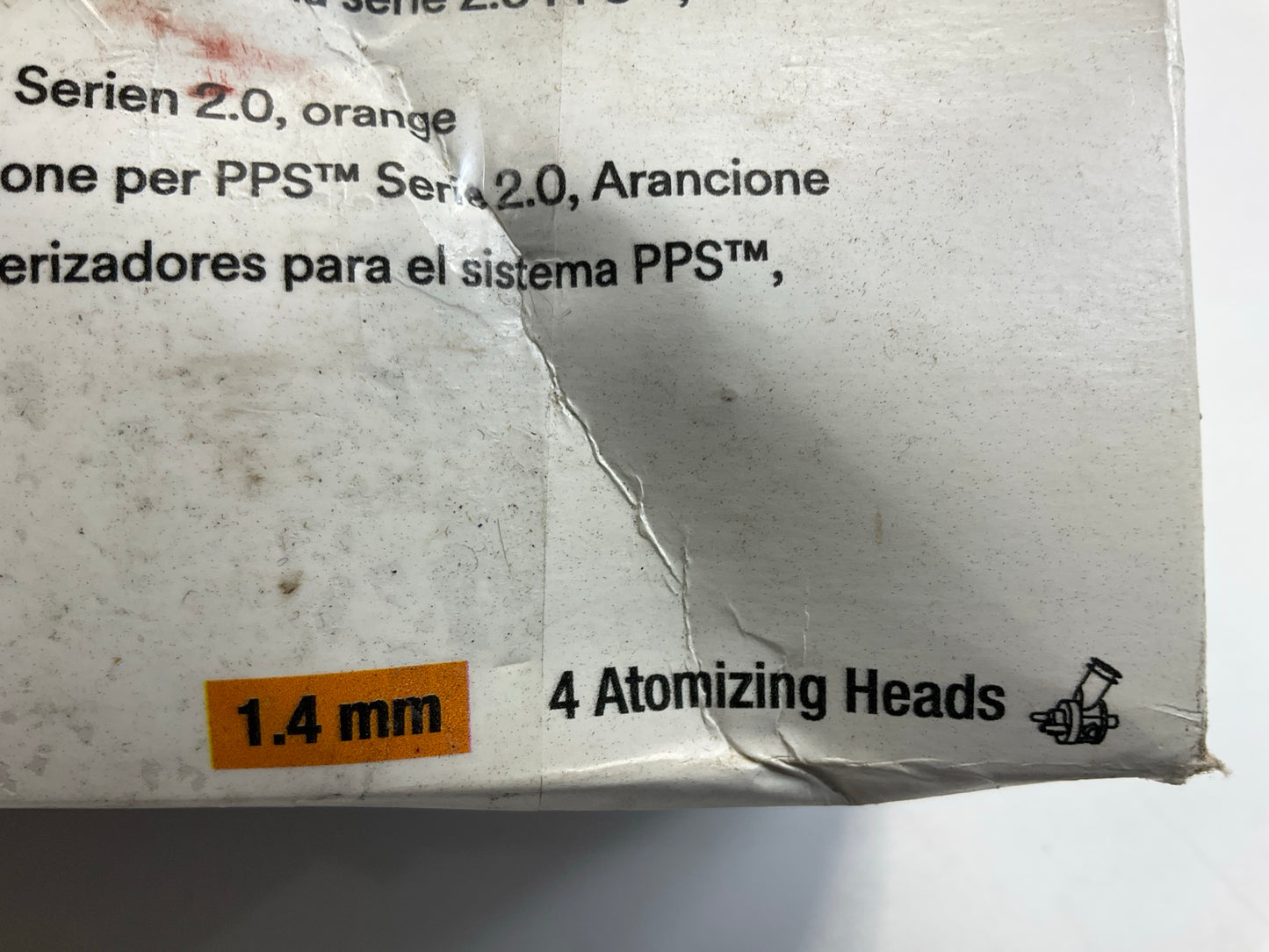 3M 26614 1.4mm Accuspray 2.0 PPS Atomizing Heads Orange Spray Gun Tips, 4 / Pack