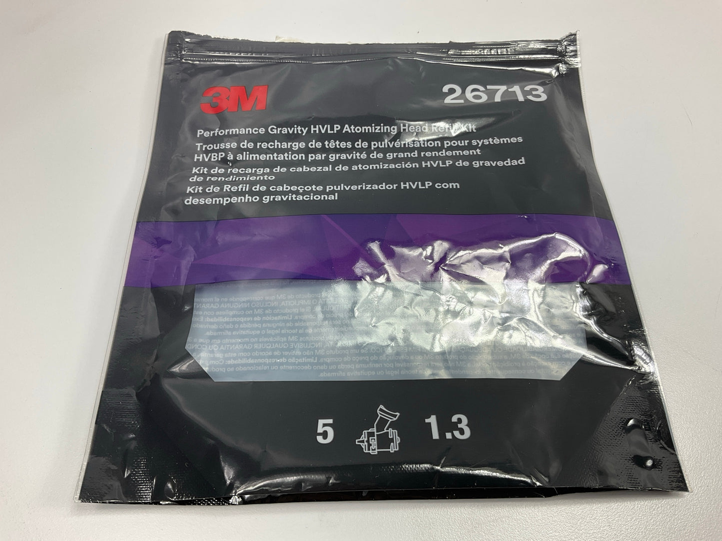3M 26713 Performance Gravity HVLP Atomizing Head Refill Kit, 1.3mm, 5 / PACK