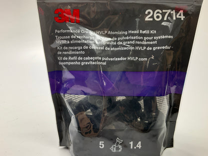 3M 26714 Performance Gravity HVLP Atomizing Head Refill Kit, Orange, 1.4