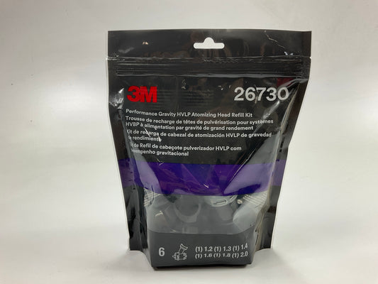 3M 26730 Performance Gravity HVLP Atomizing Head Variety Kit, Sizes 1.2 6-pack