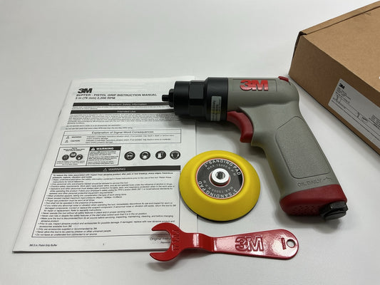 3M 28354 Pistol Grip Buffer 3'' With Sanding Pad & Wrench