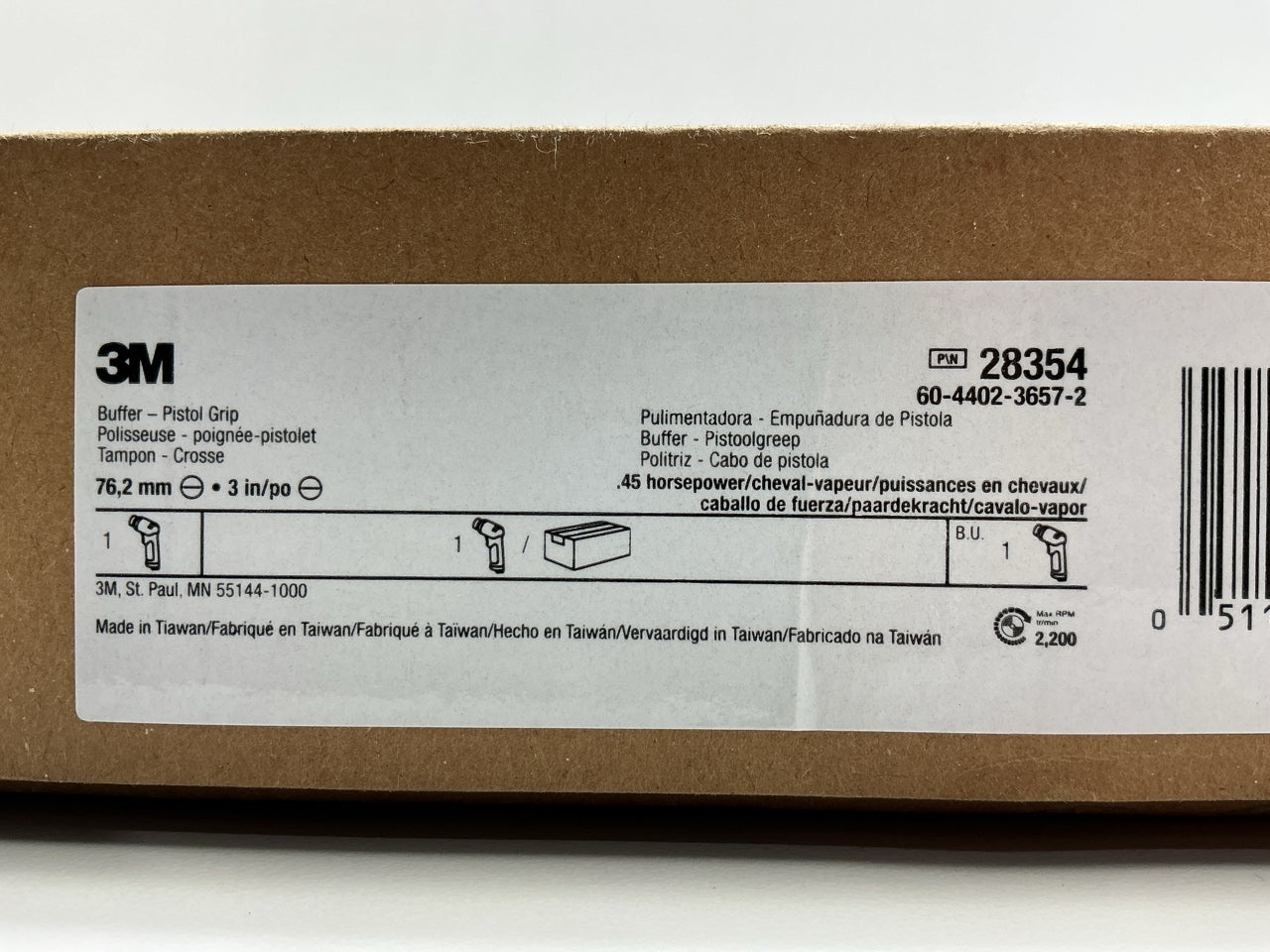 3M 28354 Pistol Grip Buffer 3'' With Sanding Pad & Wrench