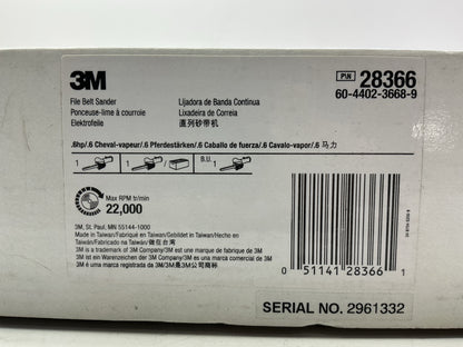3M 28366 Industrial Pneumatic File Belt Sander Tool 1/8-3/4 X 18-24'' 22K RPM