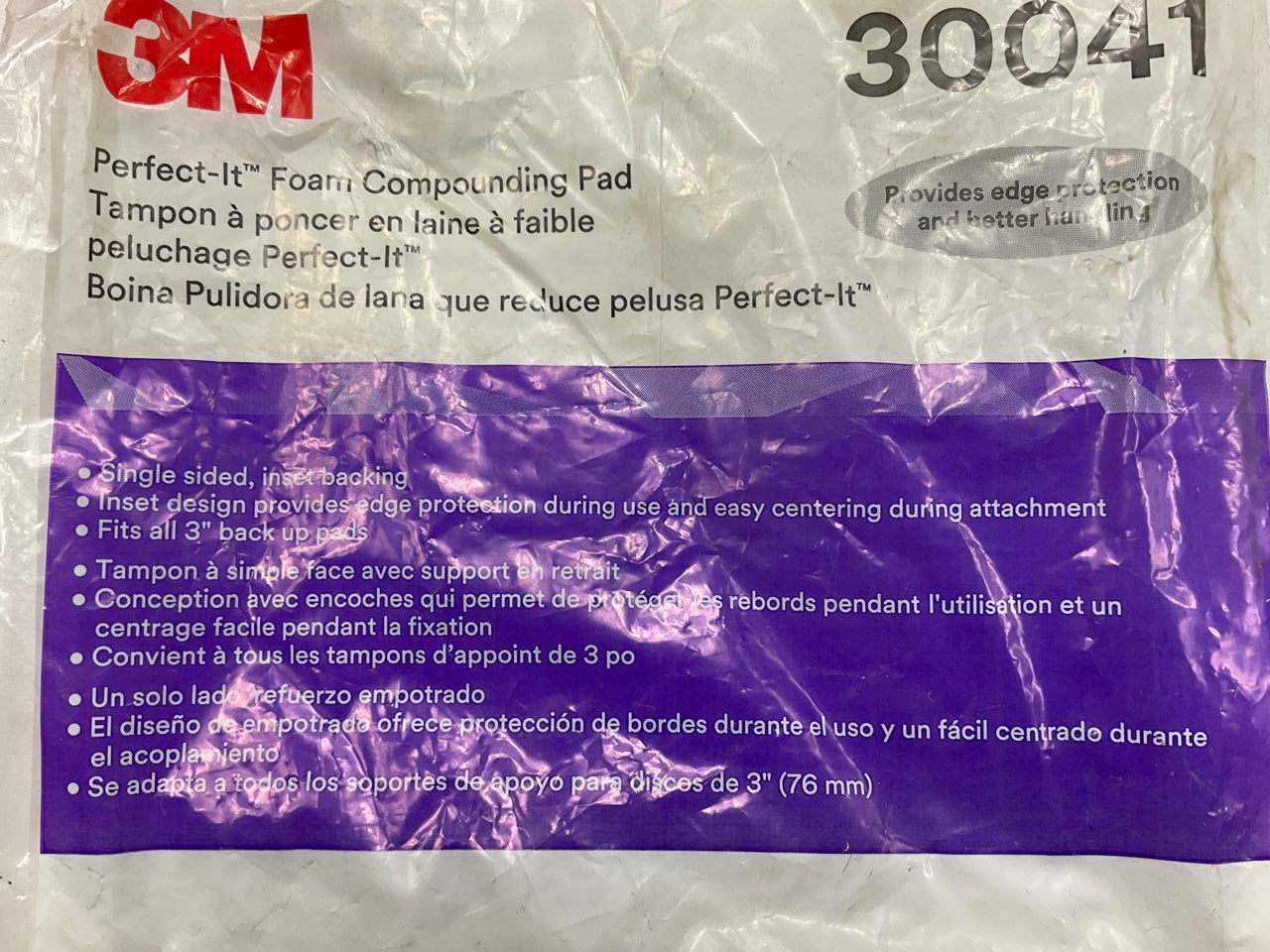 3M 30041 Perfect-It White 4 Inch Foam Compounding Pad - 2 Pads