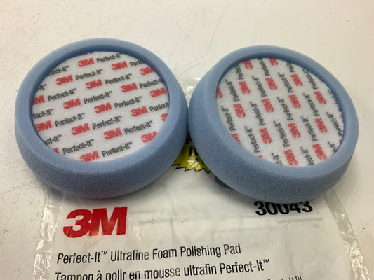 3M 30043 Single Sided Ultrafine Foam Polishing Pad, 4'' Diameter, 2 Pads
