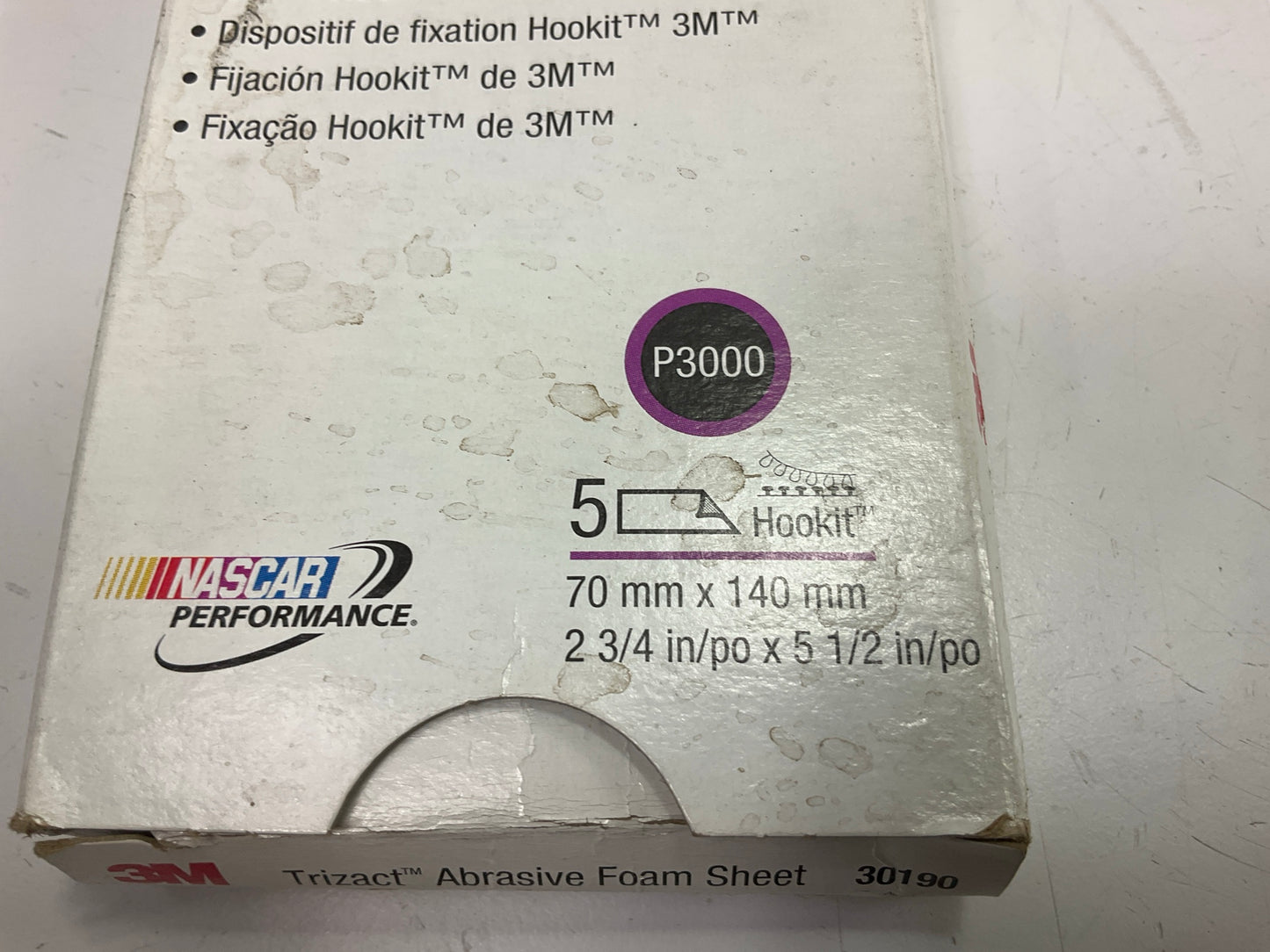 3M 30190 Foam Sheet Trizact Sanding 2-3/4 X 5-1/2 Hookit P3000 5 Sheets Per Pack