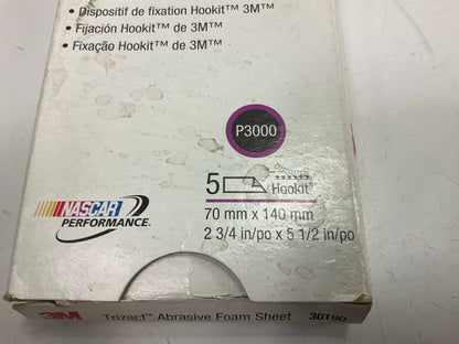 3M 30190 Foam Sheet Trizact Sanding 2-3/4 X 5-1/2 Hookit P3000 5 Sheets Per Pack