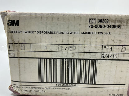 3M 30202 Disposable Plastic Wheel Maskers, 12''-15'' Wheels, Pack Of 125