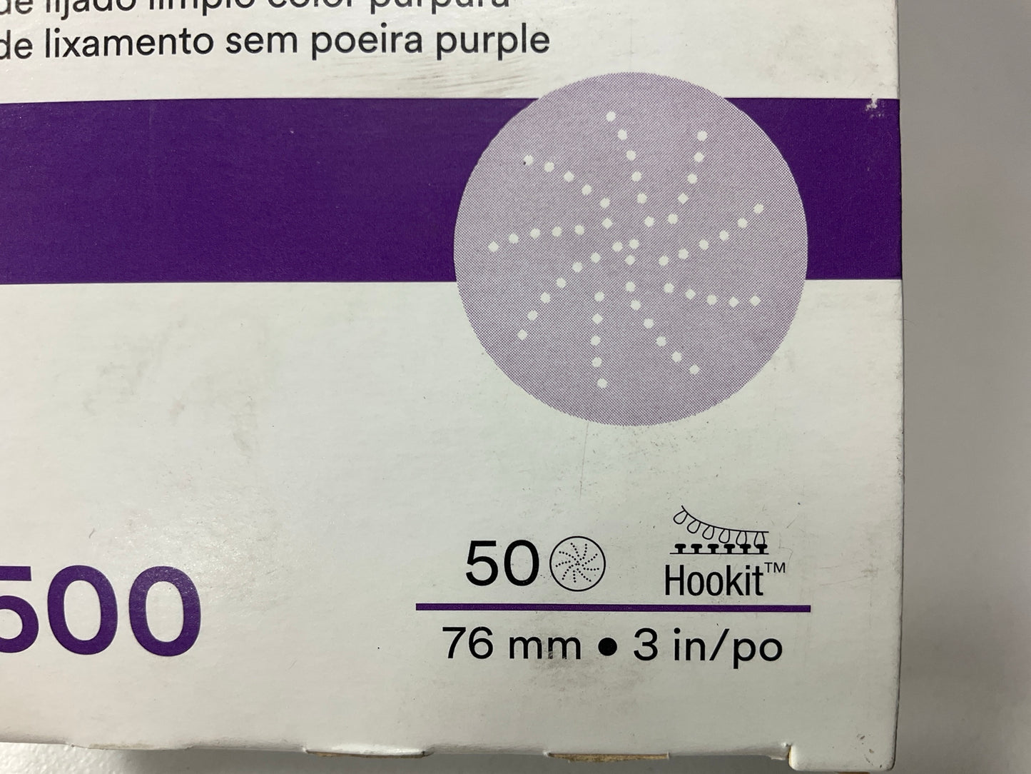3M 30272 Purple Clean Sanding Hookit Disc, 3 Inch, P500 Grit, 50 Disc Pack