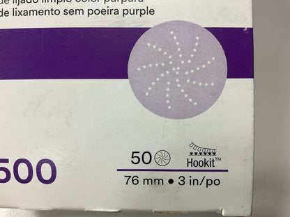 3M 30272 Purple Clean Sanding Hookit Disc, 3 Inch, P500 Grit, 50 Disc Pack