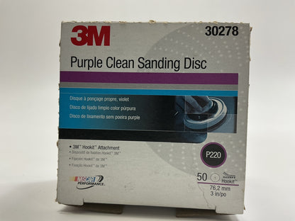 3M 30278 Purple Clean Sanding Hookit Disc, 3 Inch, P220 Grit, 41 Discs Total