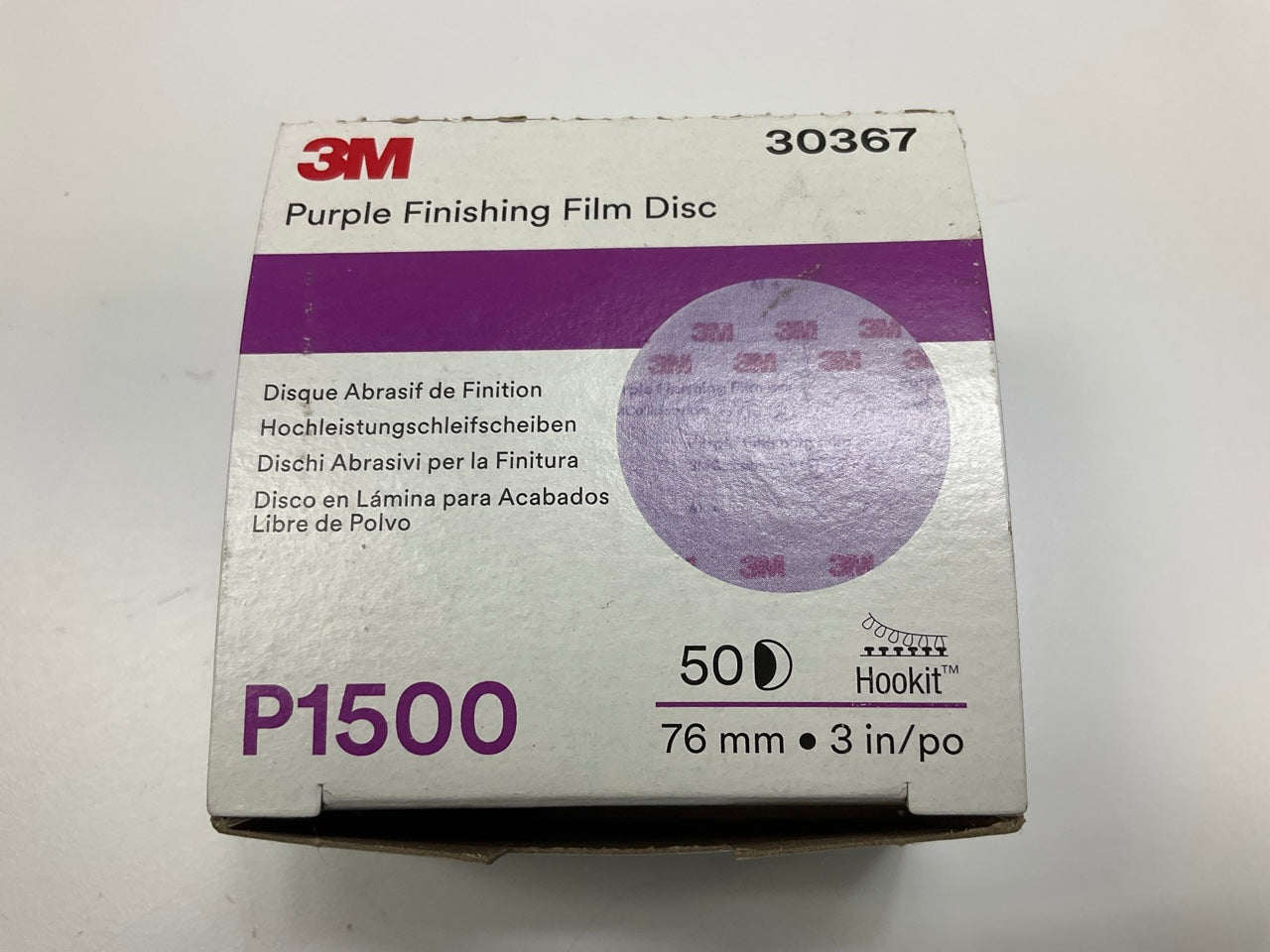3M 30367 260L Series Sanding Abrasive Discs 3 In Dia 1500 Grit Purple, 50 Discs