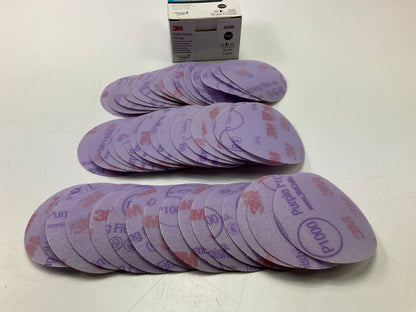 3M 30369 Hookit 3'', 1000 Grit Purple Finishing Film Sanding Disc (50/Box)