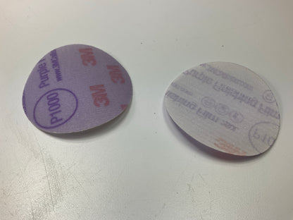3M 30369 Hookit 3'', 1000 Grit Purple Finishing Film Sanding Disc (50/Box)