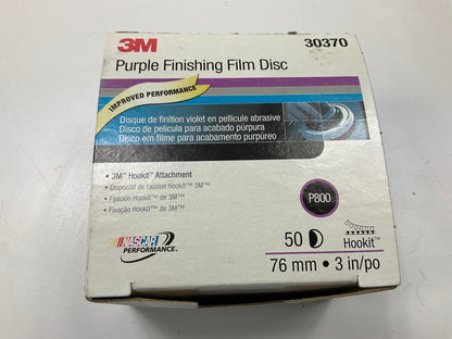 3M 30370 Hookit 3 In. 800 Grit Purple Finishing Film Sanding Disc (50/Box)