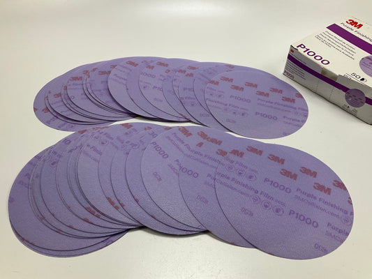 3M 30669 260L 6'' PURPLE Abrasive Discs, 1000 Grit, Hook & Loop, 50 Discs