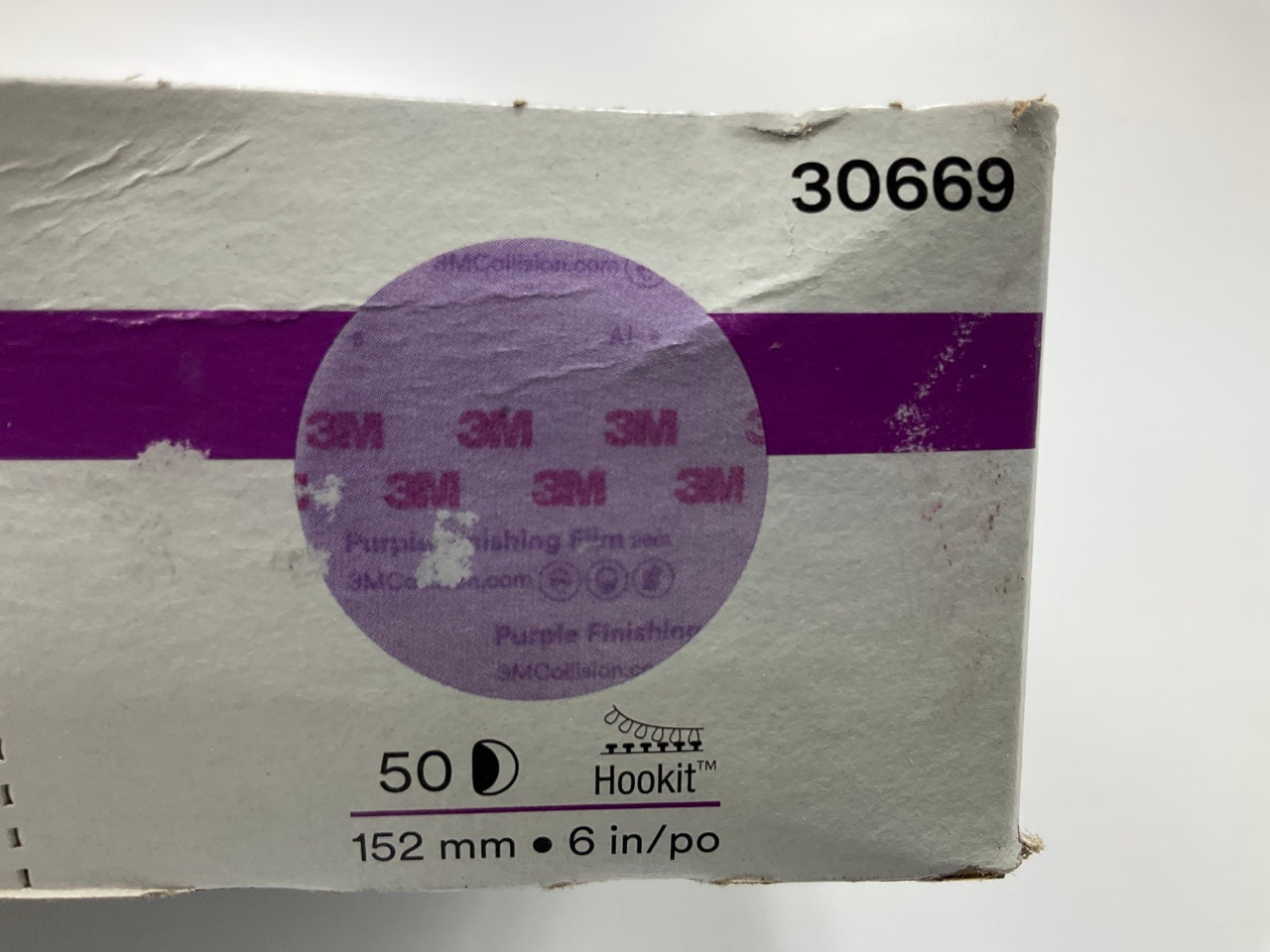 3M 30669 260L 6'' PURPLE Abrasive Discs, 1000 Grit, Hook & Loop, 50 Discs