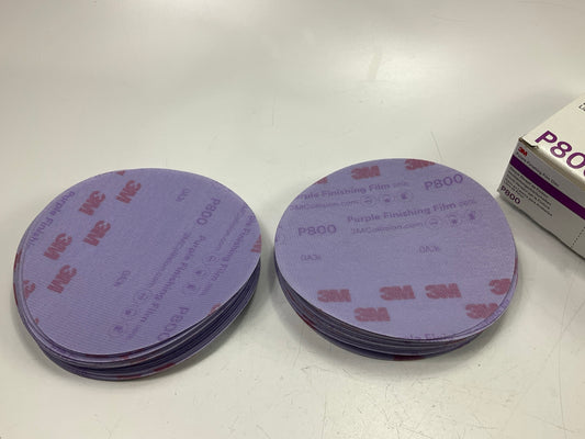 3M 30670 6'' 800 P800 Grit Purple Finishing Film Hookit Sanding Disc, 50 Per Box