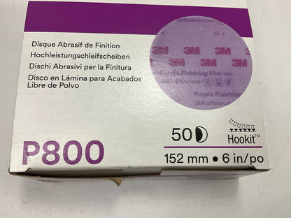3M 30670 6'' 800 P800 Grit Purple Finishing Film Hookit Sanding Disc, 50 Per Box